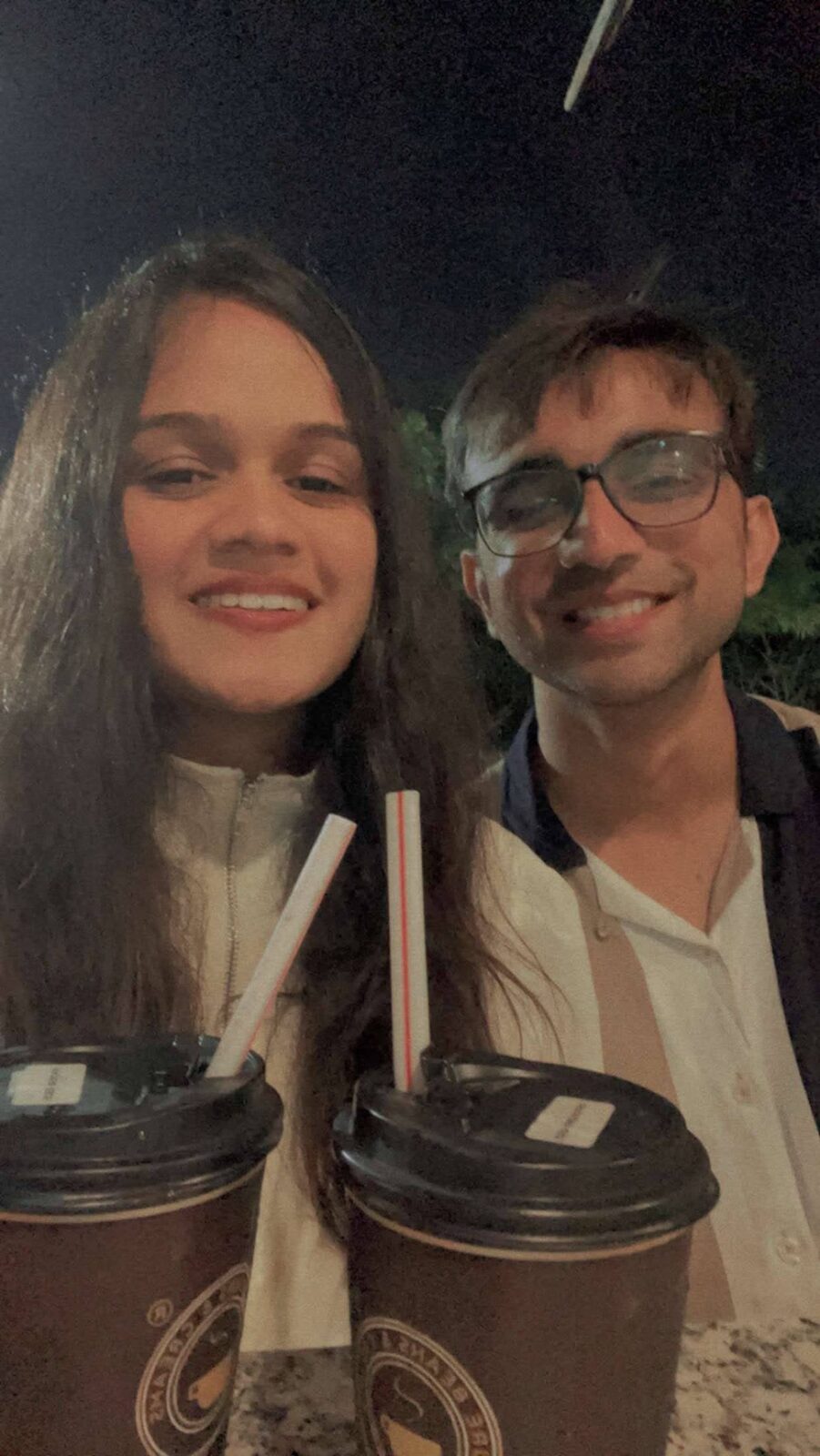 Bilv and Vinanti getting coffee